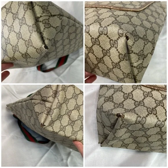 Vintage Gucci Supreme GG Monogram Sherry Line Tote Bag Designer - Picture 11 of 17